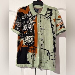 Abercrombie & Fitch Vol. 28 Basquiat Button-Through Sweater Polo